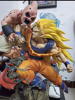 Dragonball Z Ryu Studio Super Saiyan 3 Son Goku and Kid Buu